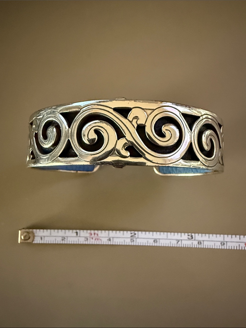 Brighton Silver-Tone Scrollwork Open Cuff Bracelet
